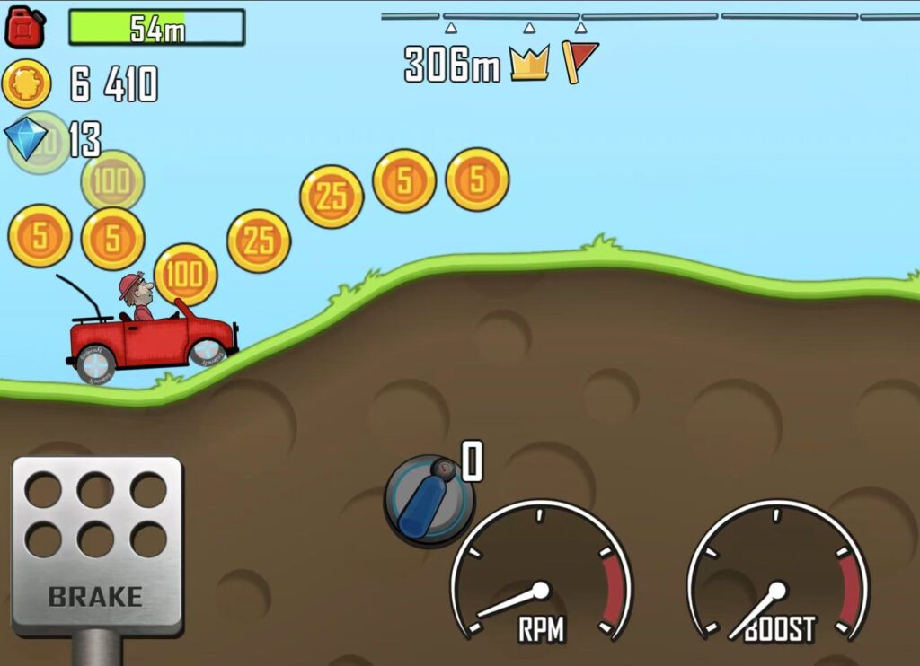 hill climb iOS download showing gameplay on iPhone screen